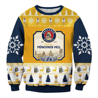 Unisex Paulaner Münchner Hell 3D Ugly Christmas Sweater For Men & Women Christmas Gift Sweater BH1256