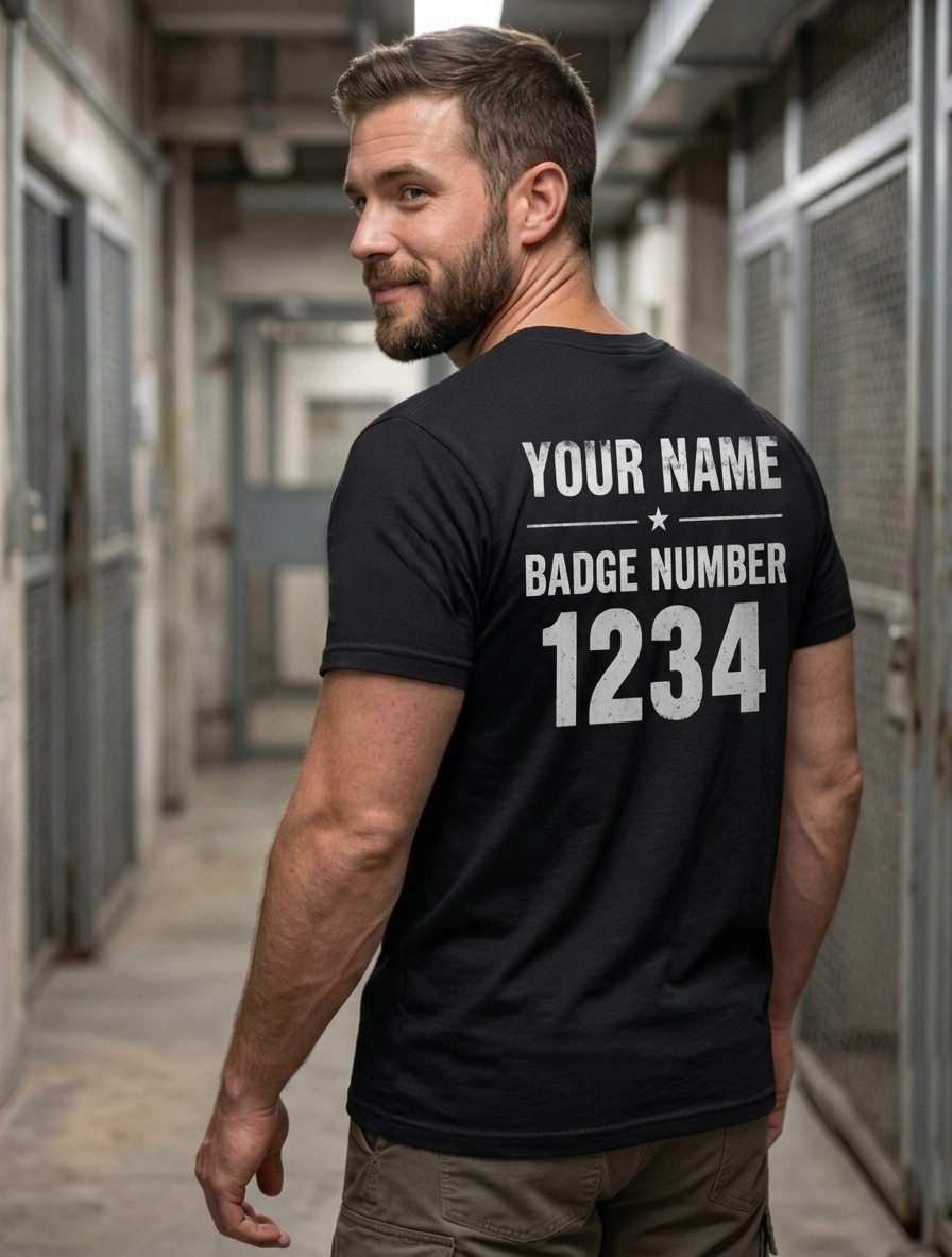 Funny Corrections Officer Shirt - Custom Name Law Enforcement Handcuffs Sarcastic Tee
