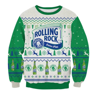 Unisex Rolling Rock Extra Pale Beer 3D Ugly Christmas Sweater For Men & Women Christmas Gift Sweater BH1258