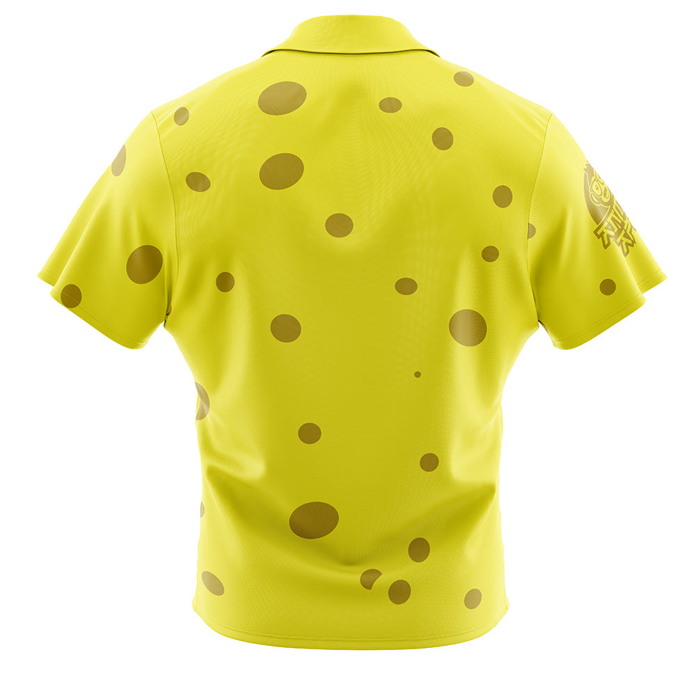 Bored Face Spongebob Squarepants Button Up Hawaiian Shirt