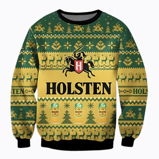 Unisex Holsten Beer 3D Ugly Christmas Sweater For Men & Women Christmas Gift Sweater BH1149