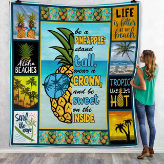 Beach Pineapple Fleece Blanket JN291 67O36