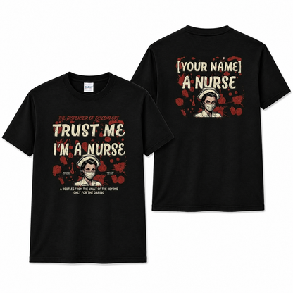 Nurse Halloween Shirt Custom Name Graphic Trust Me Im a Nurse Vintage T Shirt