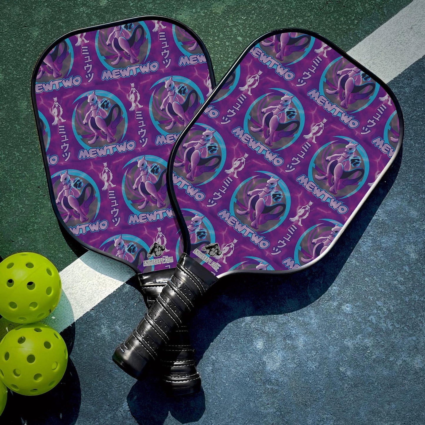 Custom Cosmic Mewtwo Pokemon Pickleball Paddle