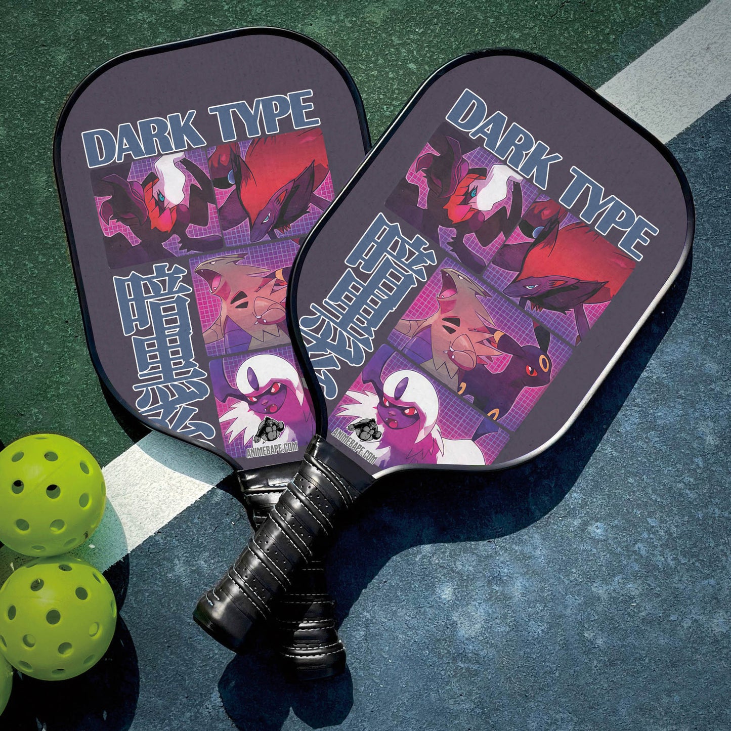 Custom Dark Type Pokemon Pickleball Paddle