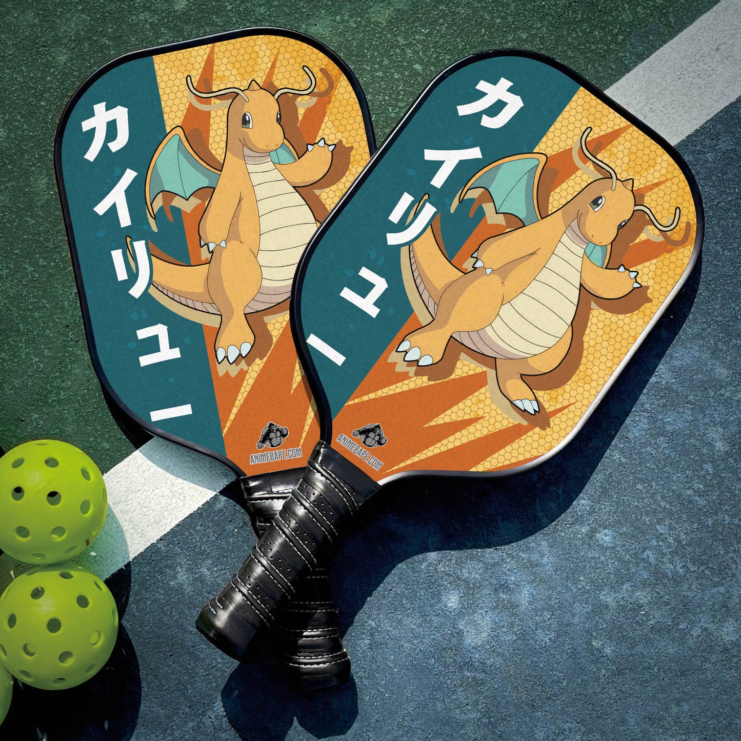 Custom Dragonite Attack Pokemon Pickleball Paddle