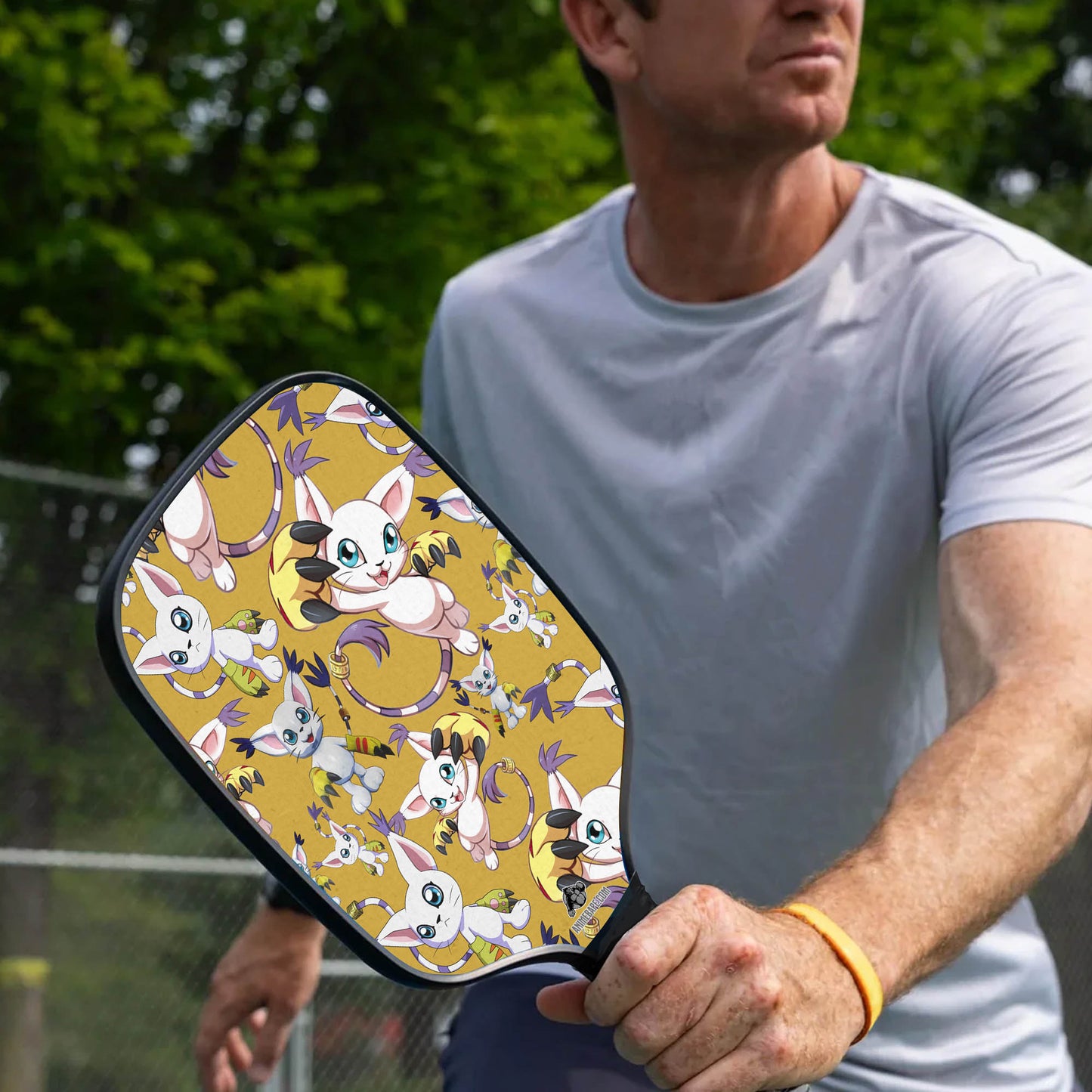 Custom Gatomon Digimon Pickleball Paddle