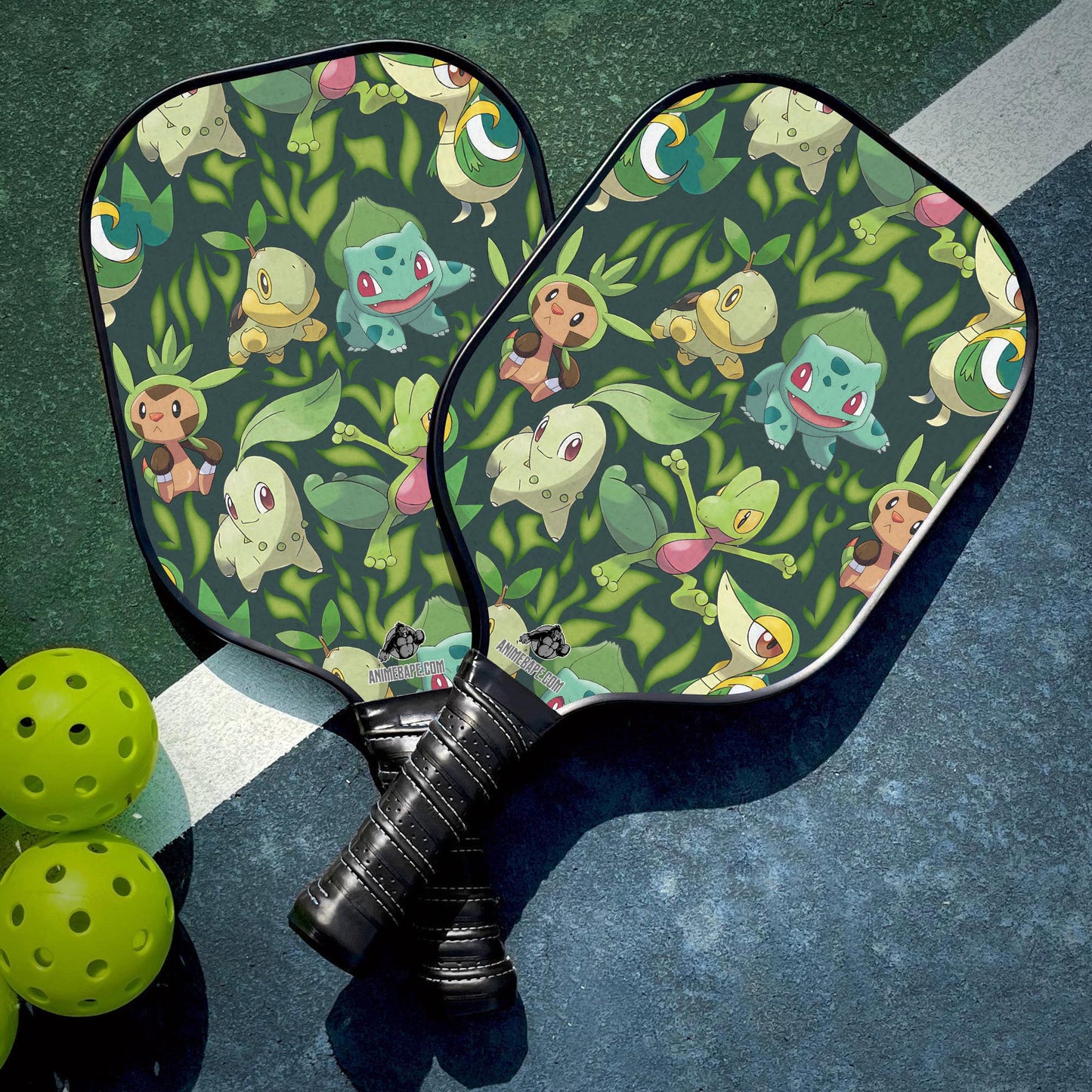 Custom Grass Type Starters Pokemon Pickleball Paddle