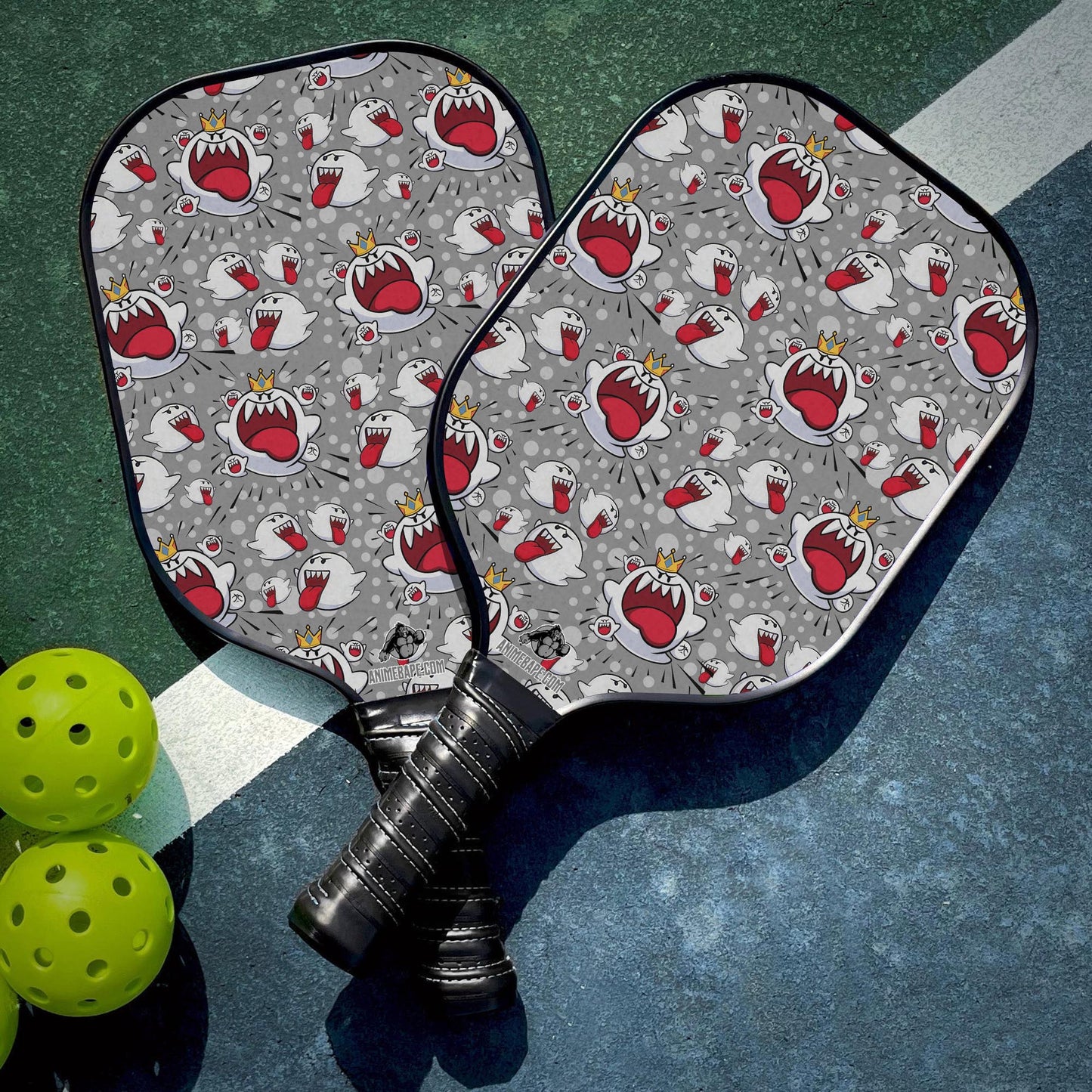 Custom King Boo and Boo Ghosts Super Mario Bros Pickleball Paddle