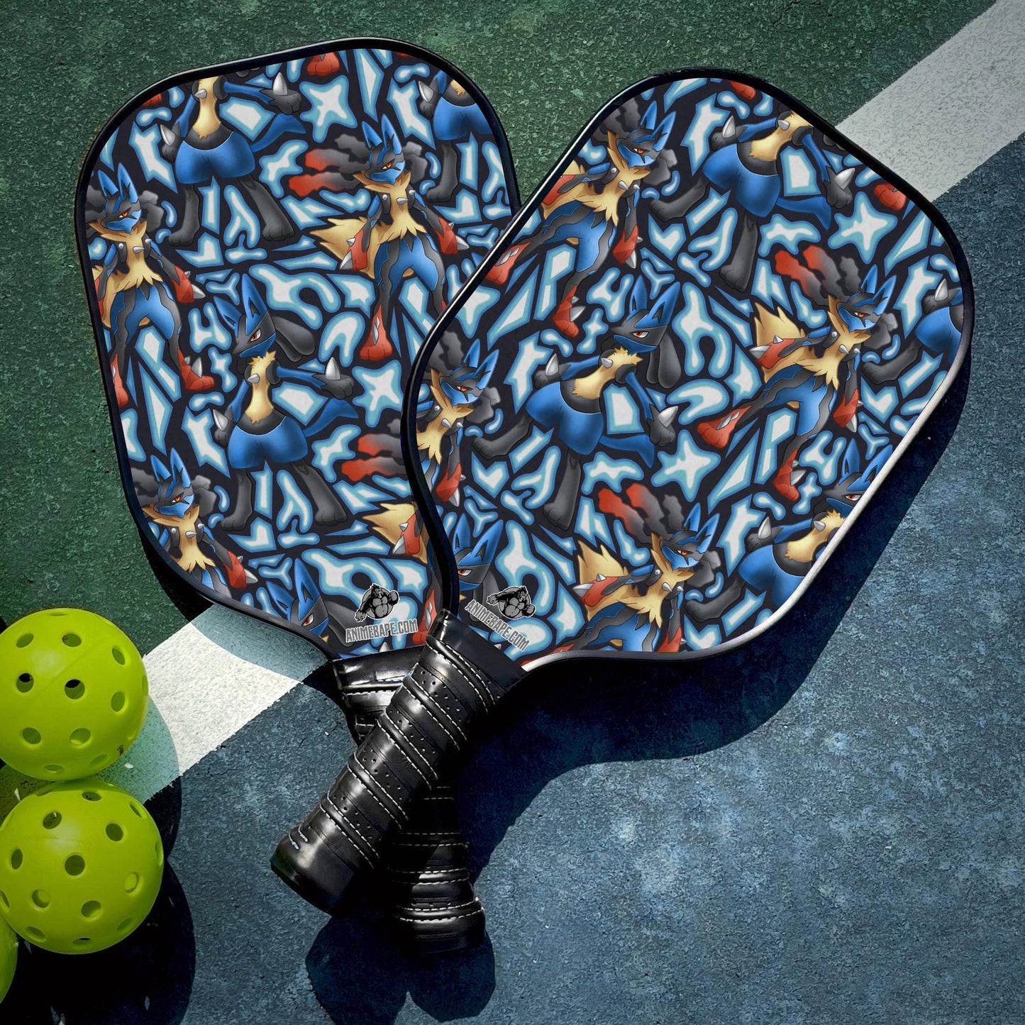 Custom Lucario x Mega Lucario Pokemon Pickleball Paddle