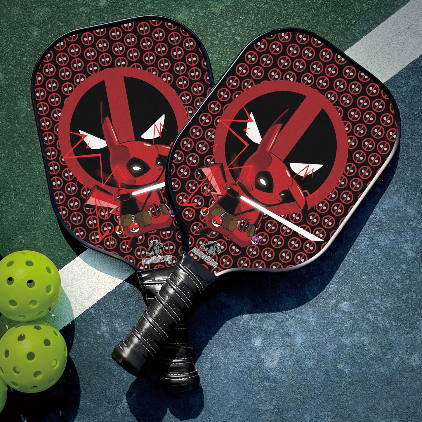 Custom Pikachu Deadpool Pickleball Paddle