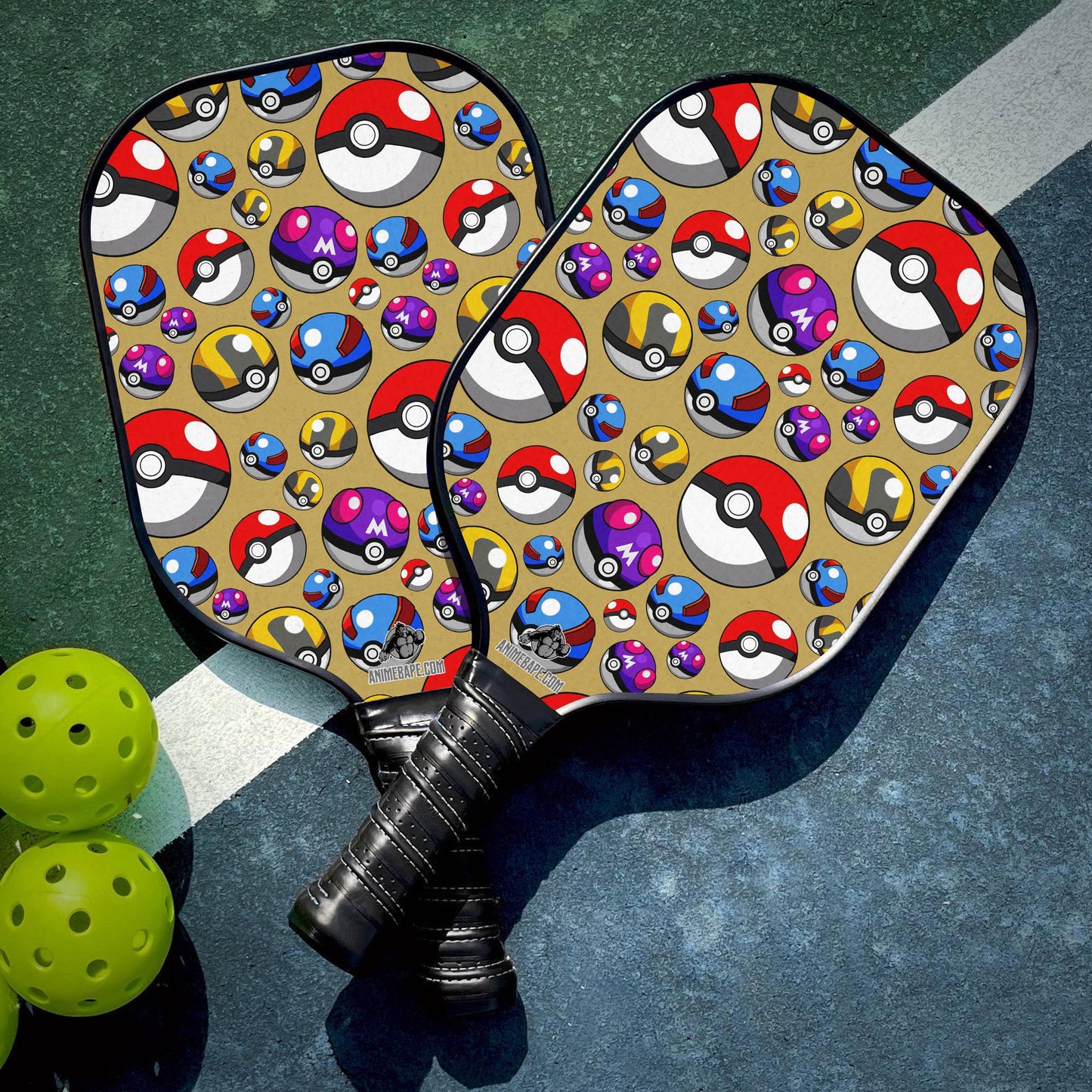 Custom Poke Balls Pokemon Pickleball Paddle