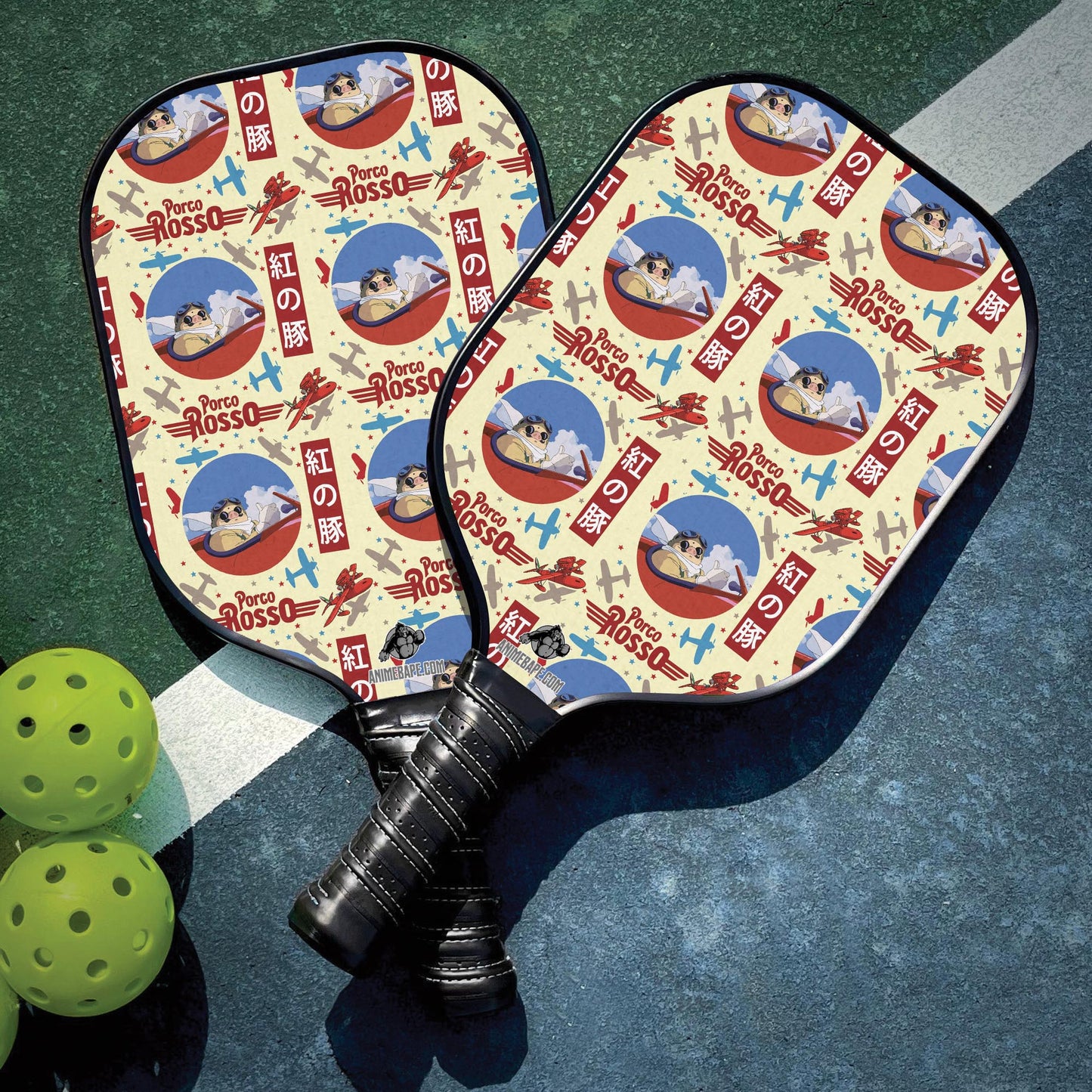 Custom Porco Rosso Studio Ghibli Pickleball Paddle