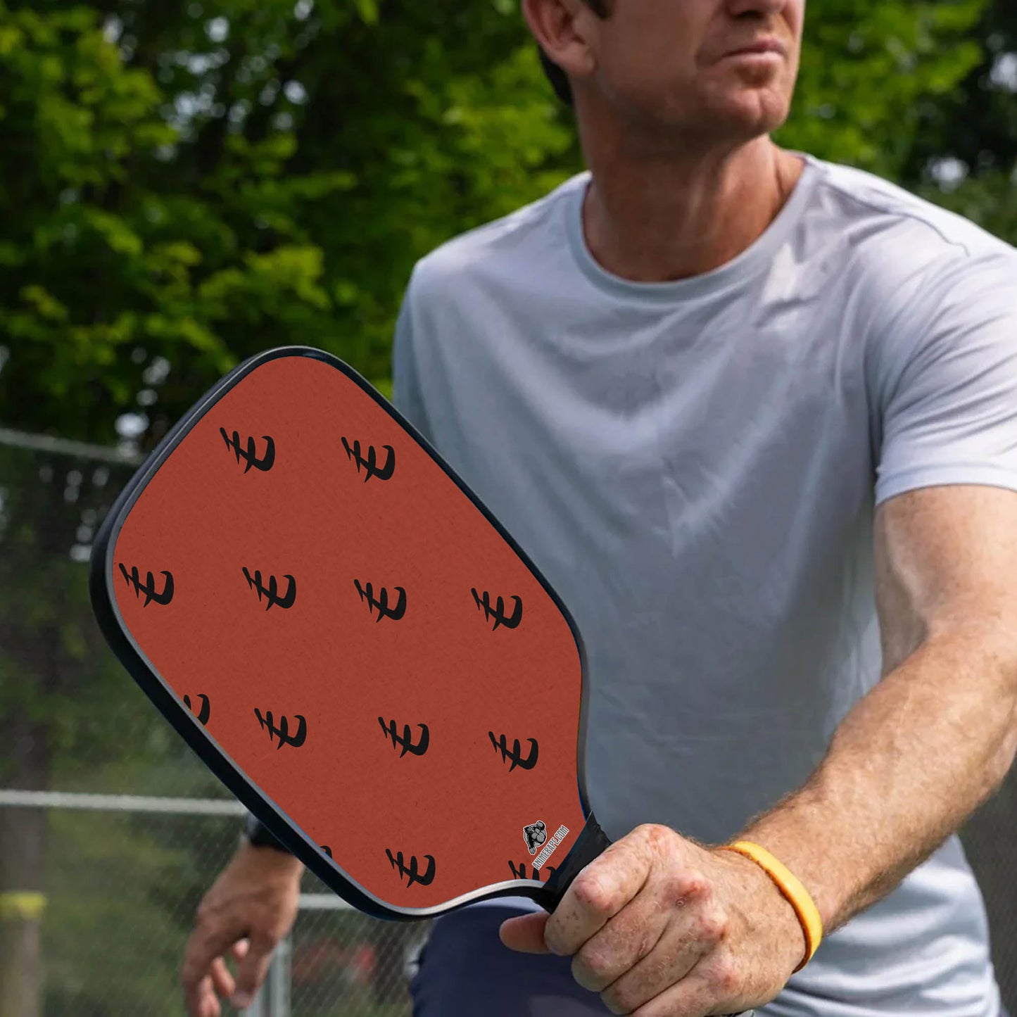 Custom Red Pattern Saitama One Punch Man Pickleball Paddle