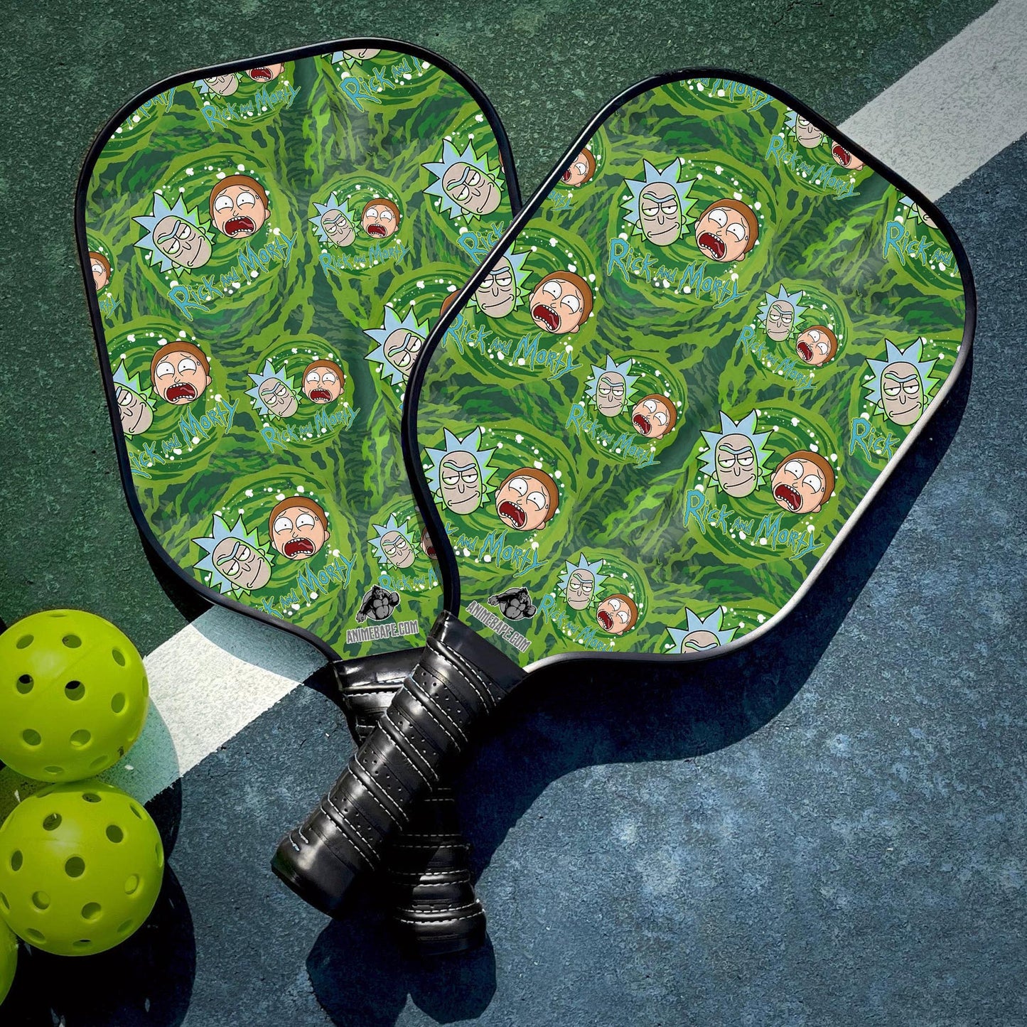 Custom Rick and Morty Trippy Cosmic Rick Pickleball Paddle