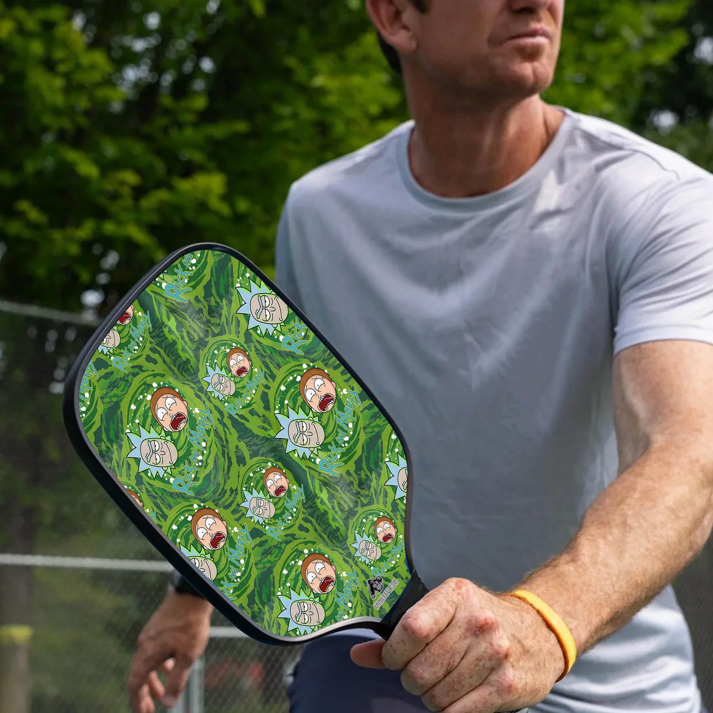 Custom Rick and Morty Trippy Cosmic Rick Pickleball Paddle