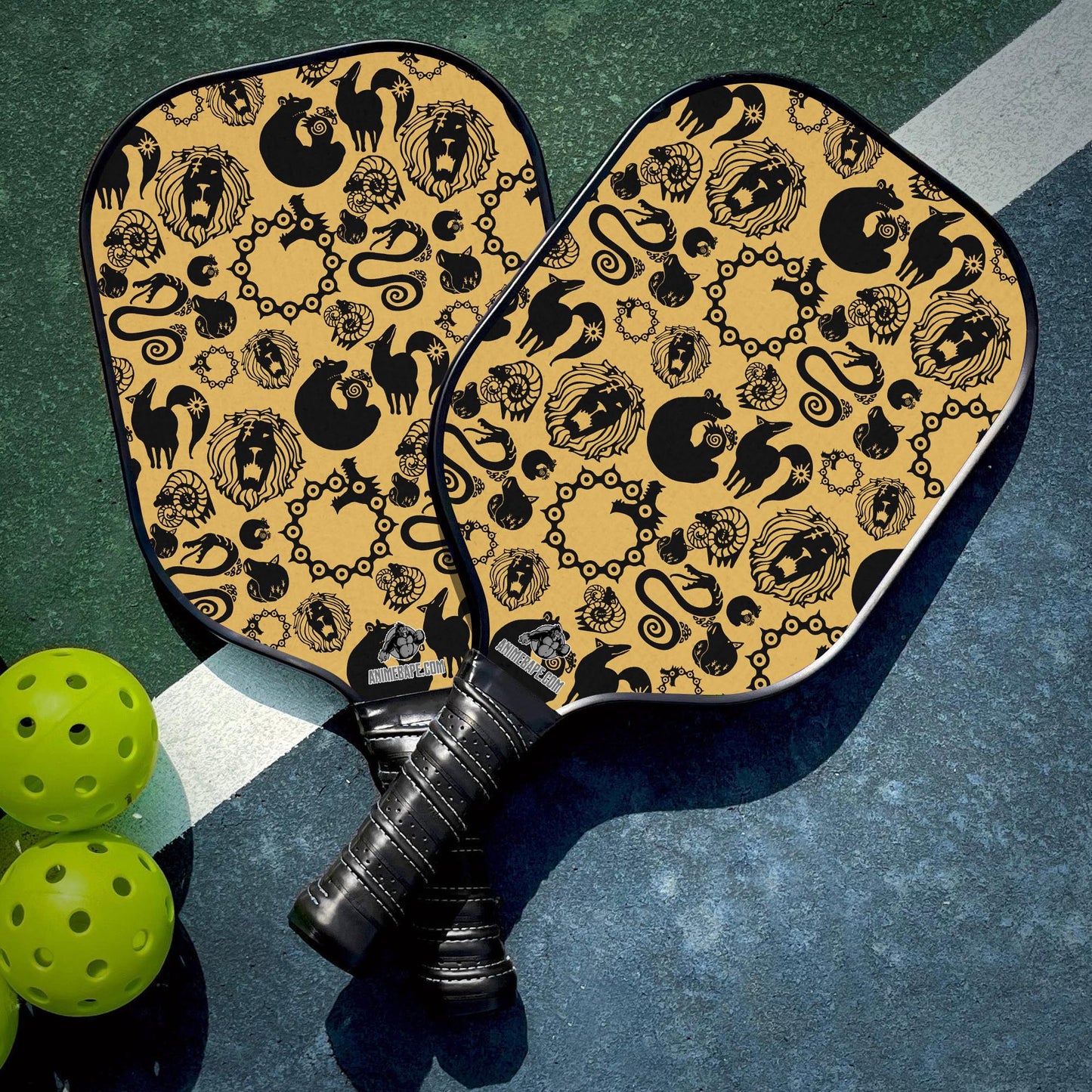 Custom Seven Deadly Sins Tattoos Seven Deadly Sins Pickleball Paddle