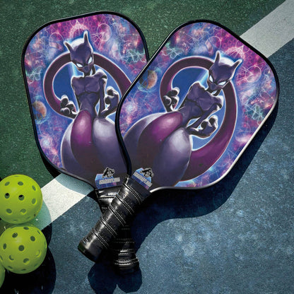 Custom Trippy Cosmic Mewtwo Pokemon Pickleball Paddle