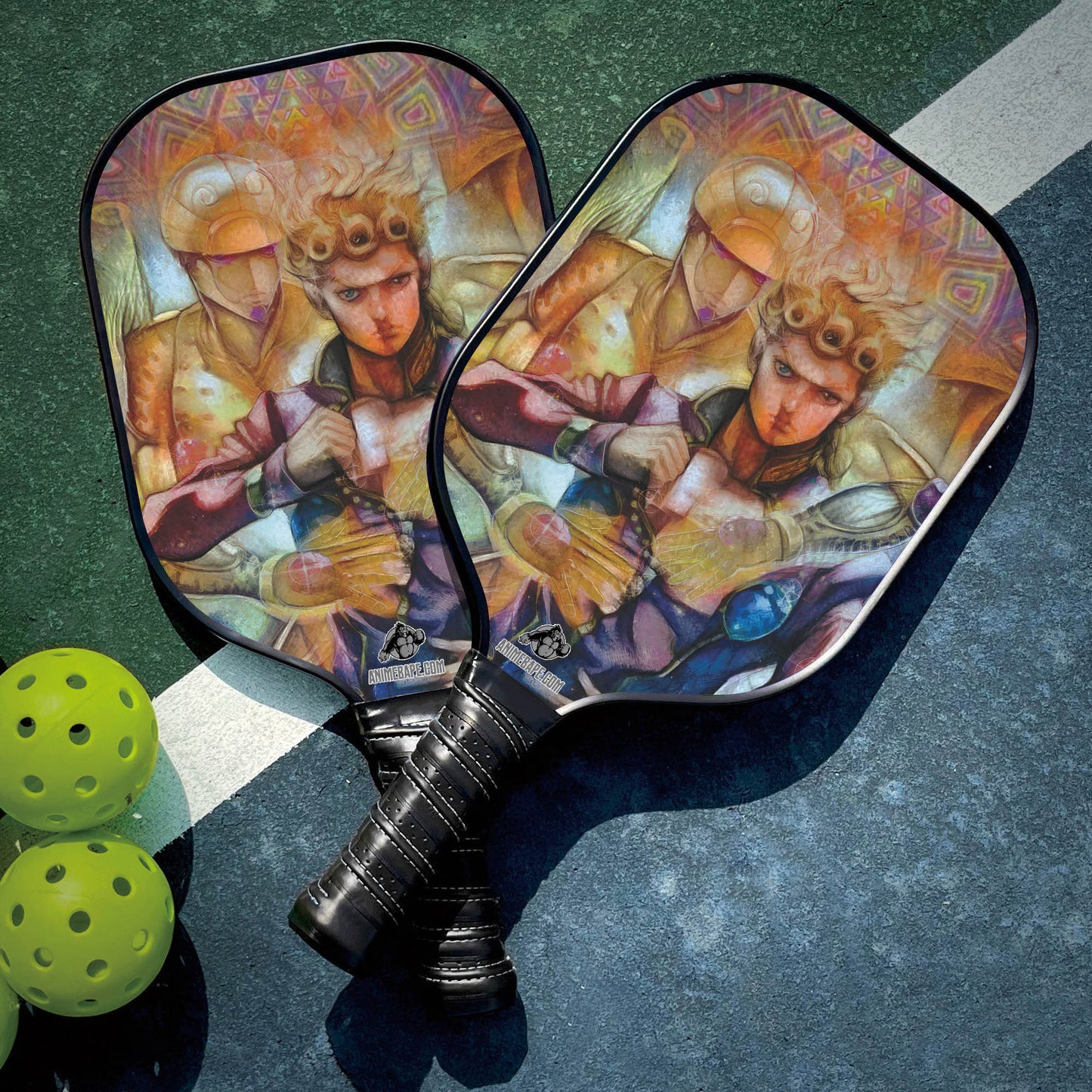 Custom Trippy Giorno Giovanna Golden Wind Jojo_s Bizarre Adventure Pickleball Paddle