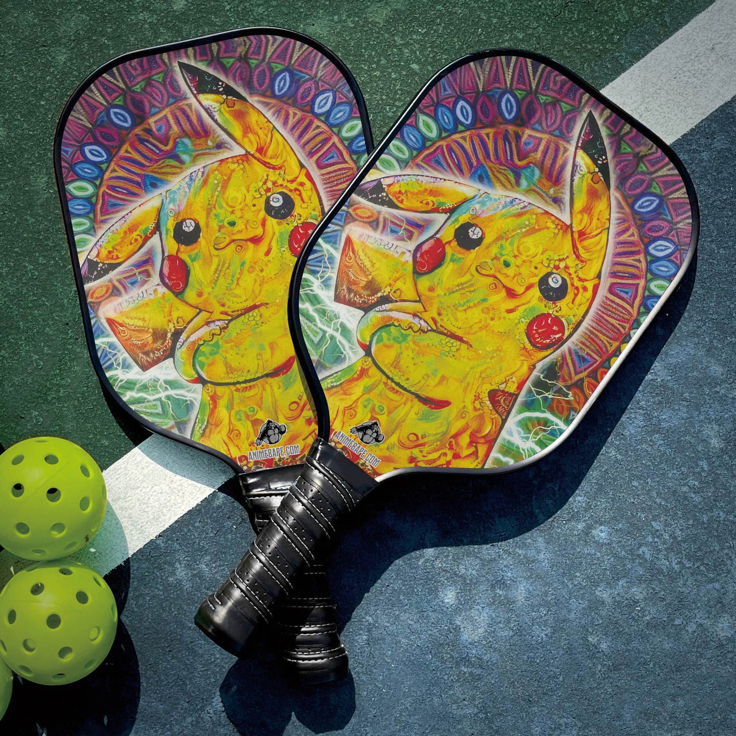 Custom Trippy Pikachu Pokemon Pickleball Paddle