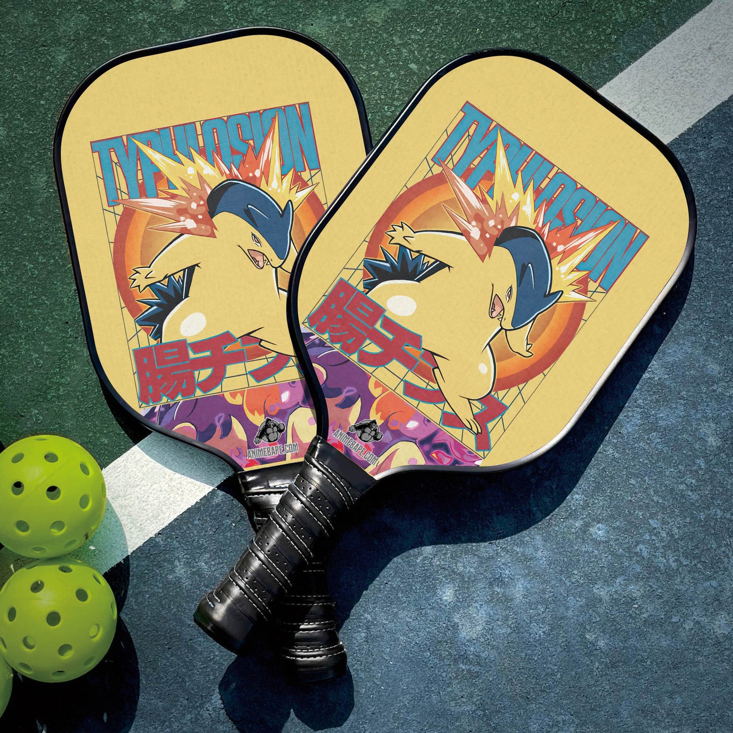 Custom Typhlosion Pokemon Pickleball Paddle