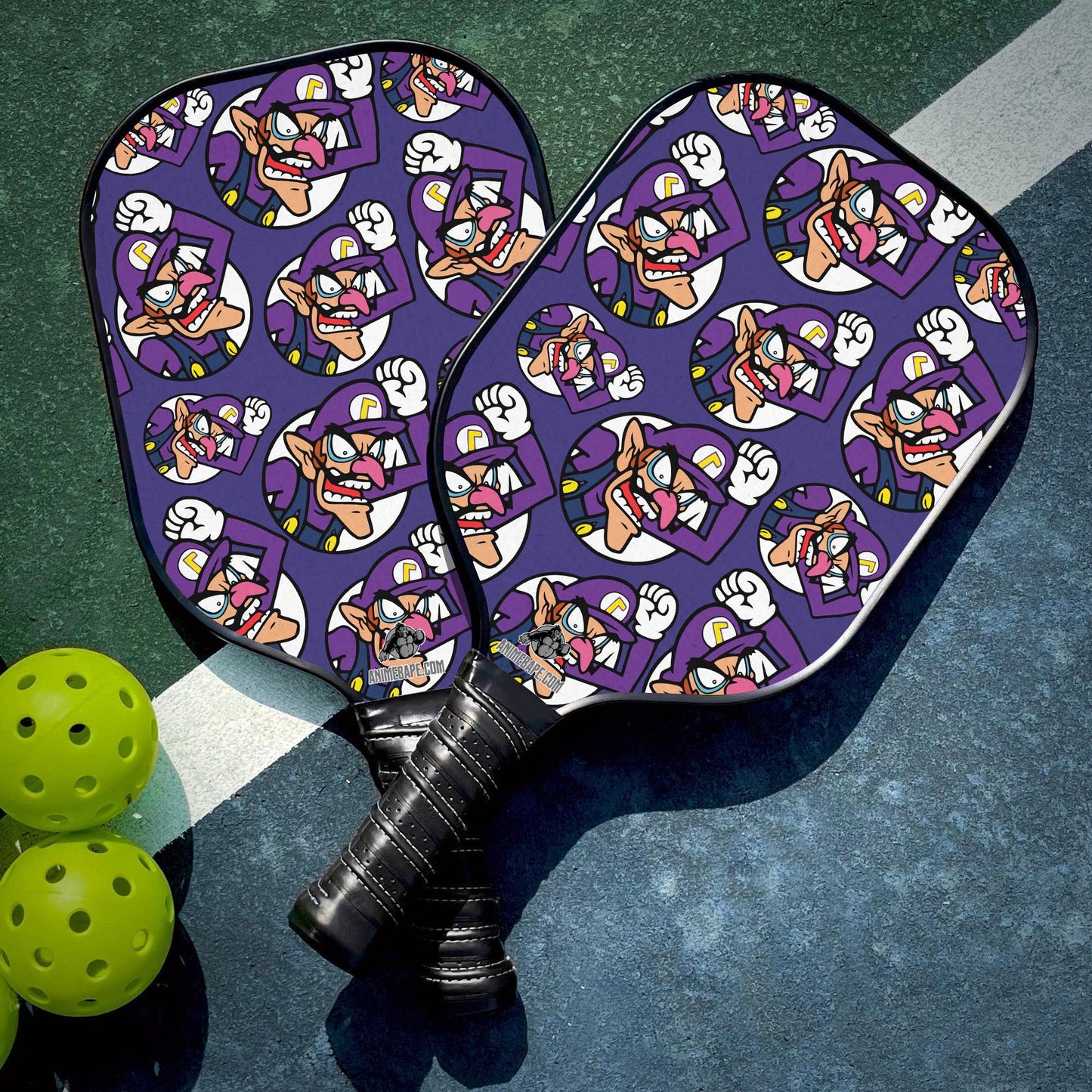 Custom Waluigi Super Mario Pickleball Paddle