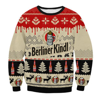 Unisex Berliner Kindl 3D Ugly Christmas Sweater For Men & Women Christmas Gift Sweater BH1082