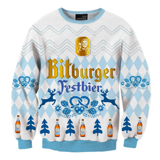 Unisex Bitburger Festbier 3D Ugly Christmas Sweater For Men & Women Christmas Gift Sweater BH1228