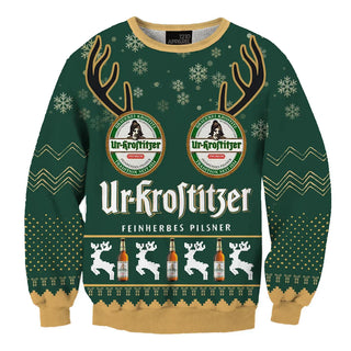 Unisex Ur-krostitzer Drink Fun 3D Ugly Christmas Sweater For Men & Women Christmas Gift Sweater BH1368