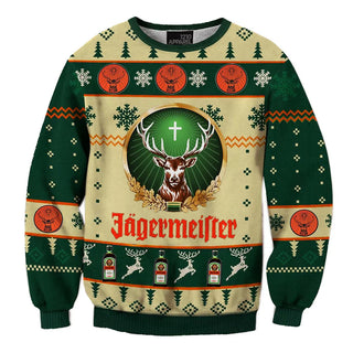 Unisex Jagermeister Drink 3D Ugly Christmas Sweater For Men & Women Christmas Gift Sweater BH1073