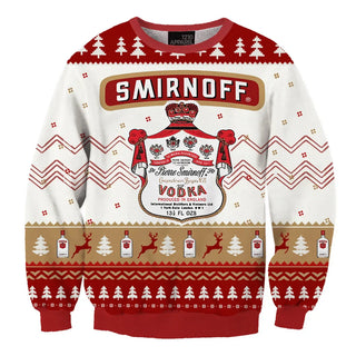 Unisex Smirnoff Vodka Drink 3D Ugly Christmas Sweater For Men & Women Christmas Gift Sweater BH1109