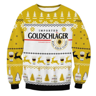 Unisex Goldschlager 3D Ugly Christmas Sweater For Men & Women Christmas Gift Sweater BH1292