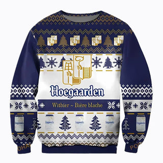 Unisex Belgian Hoegaarden Beer 3D Ugly Christmas Sweater For Men & Women Christmas Gift Sweater BH1158