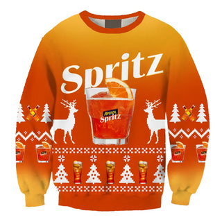 Unisex Aperol Spritz Ugly Christmas Sweater For Men & Women Christmas Gift Sweater BH1052