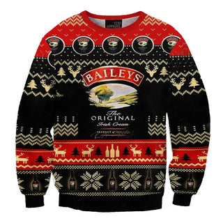 Unisex Baileys 3D Ugly Christmas Sweater For Men & Women Christmas Gift Sweater BH1286