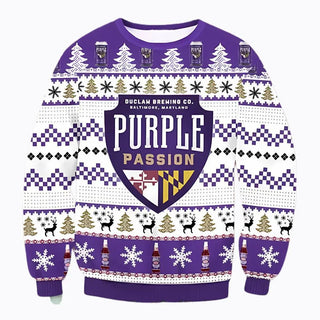 Unisex Purple Passion Beer 3D Ugly Christmas Sweater For Men & Women Christmas Gift Sweater BH1246