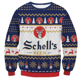 Unisex Schell Brewing 3D Ugly Christmas Sweater For Men & Women Christmas Gift Sweater BH1284