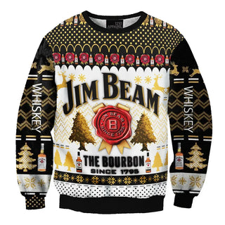 Unisex Jim Beam 3D Ugly Christmas Sweater For Men & Women Christmas Gift Sweater BH1172