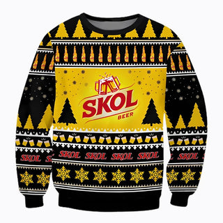 Unisex Skol Beer 3D Ugly Christmas Sweater For Men & Women Christmas Gift Sweater BH1251