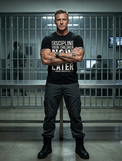 Funny Correctional Officer T-Shirt - Discipline Your Children Prison Guard Tee