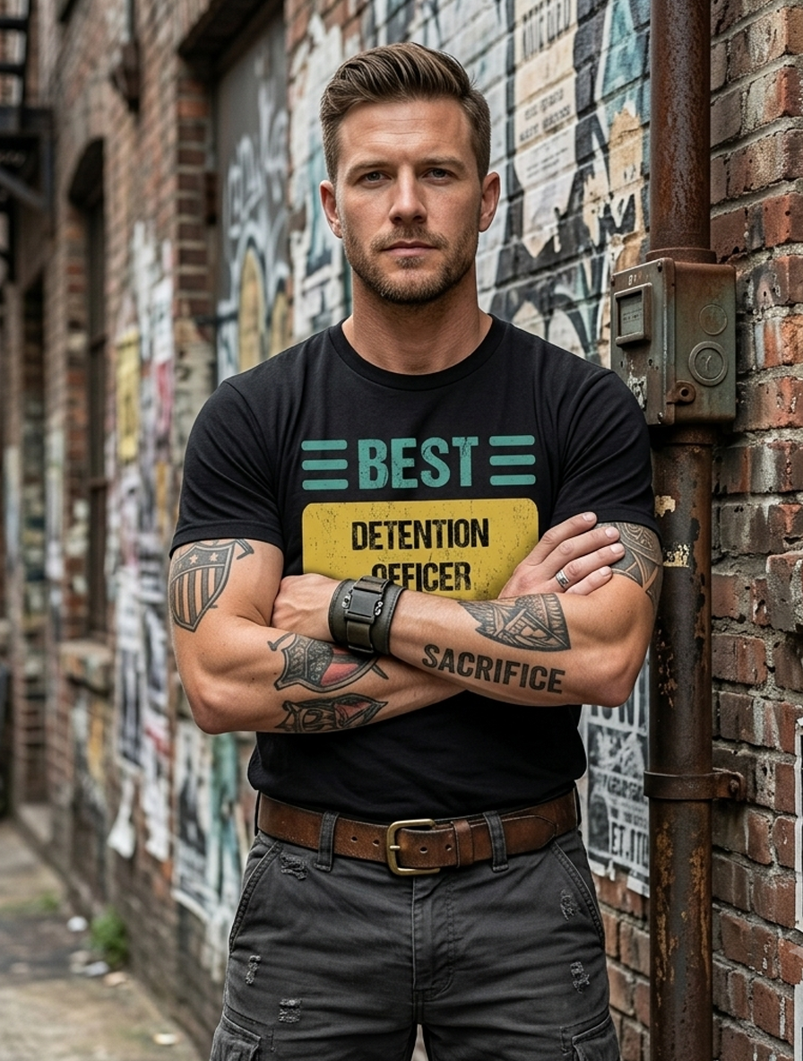 Personalized Best Detention Officer Shirt - Custom Retro Law Enforcement Apparel