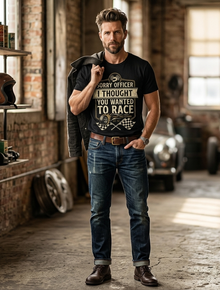 Funny JDM Muscle Car Shirt - Custom Racing Enthusiast "Sorry Officer" T-Shirt