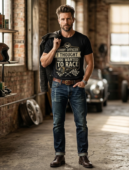 Funny JDM Muscle Car Shirt - Custom Racing Enthusiast "Sorry Officer" T-Shirt