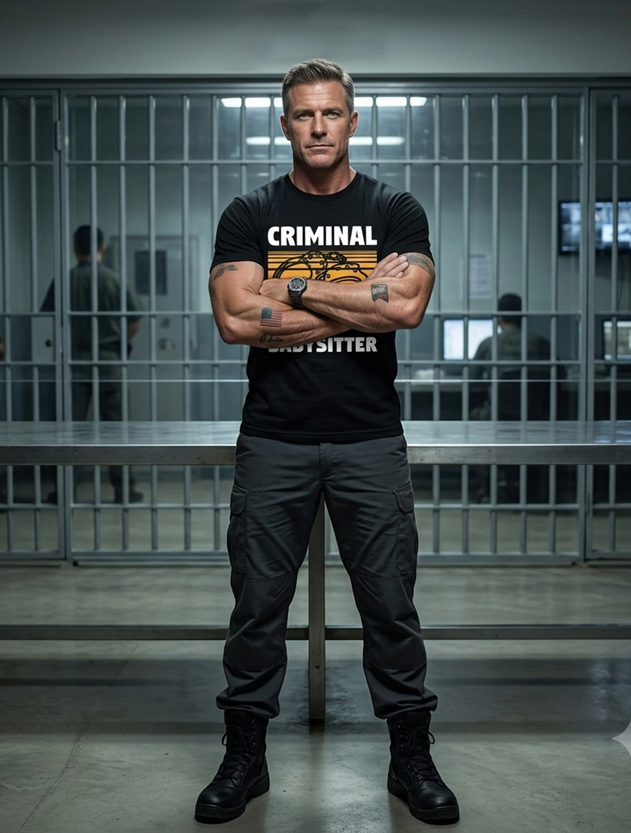 Funny Criminal Babysitter Shirt - Retro Corrections Officer Prison Guard Gift