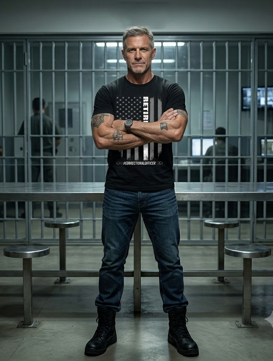 Proud Retired Correctional Officer Shirt - US Flag Corrections Veteran Tee Gift
