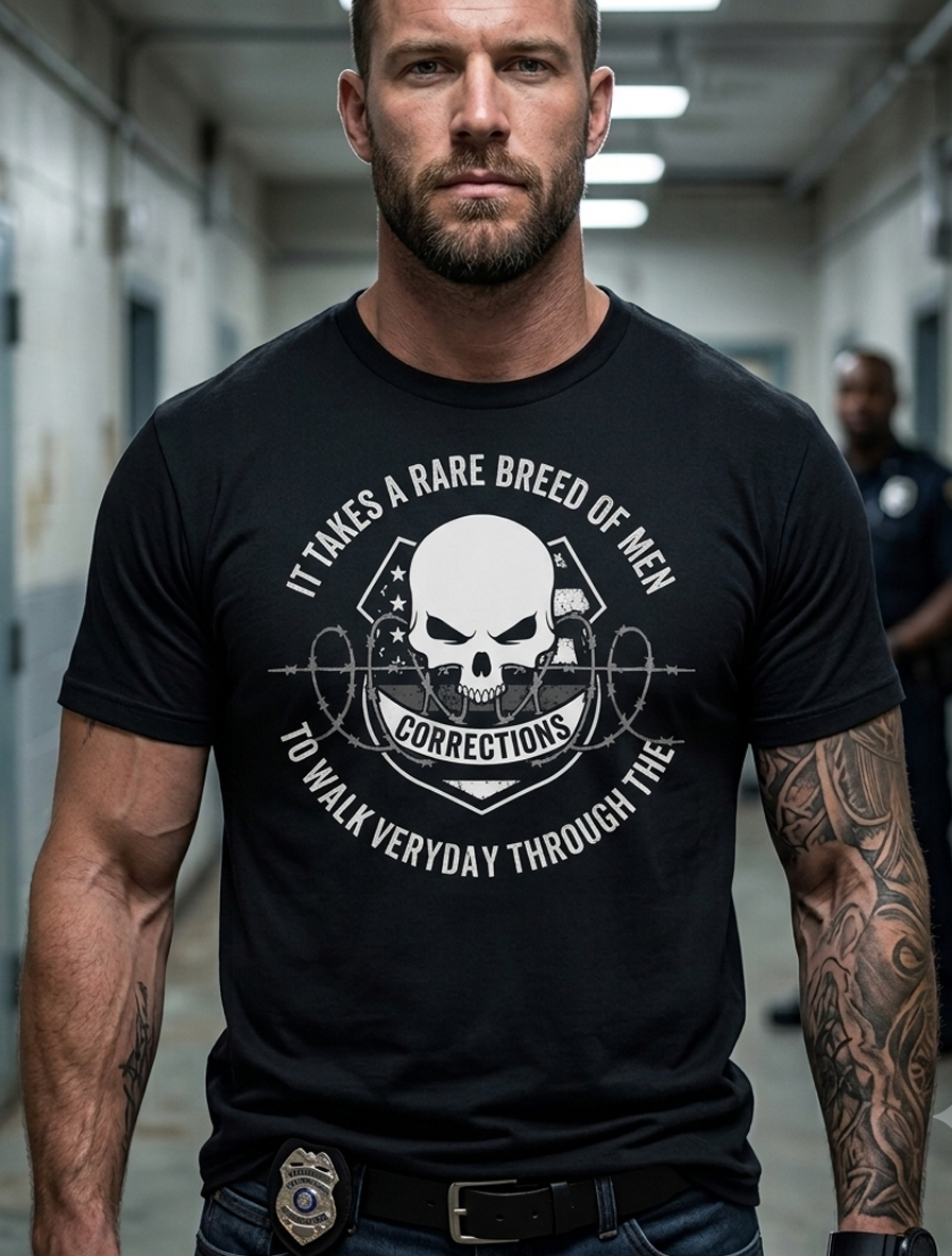 Custom Proud Correctional Officer Shirt | Personalized Name Badge Number Gates of Hell Prison Guard