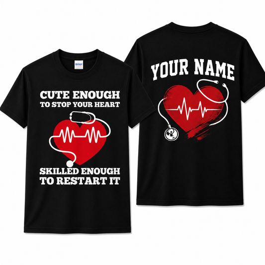 Custom Funny Nurse Shirt Personalized RN Gift Medical Humor Unisex T-Shirt