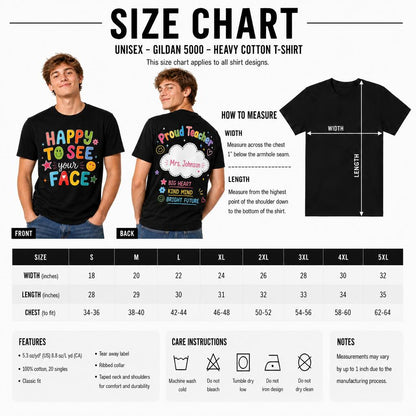 Personalized Happy To See Your Face Shirt Colorful Teacher Unisex T-Shirt
