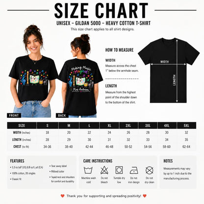 Custom Elementary Music Teacher T-Shirt Cute Instruments Personalized Gift