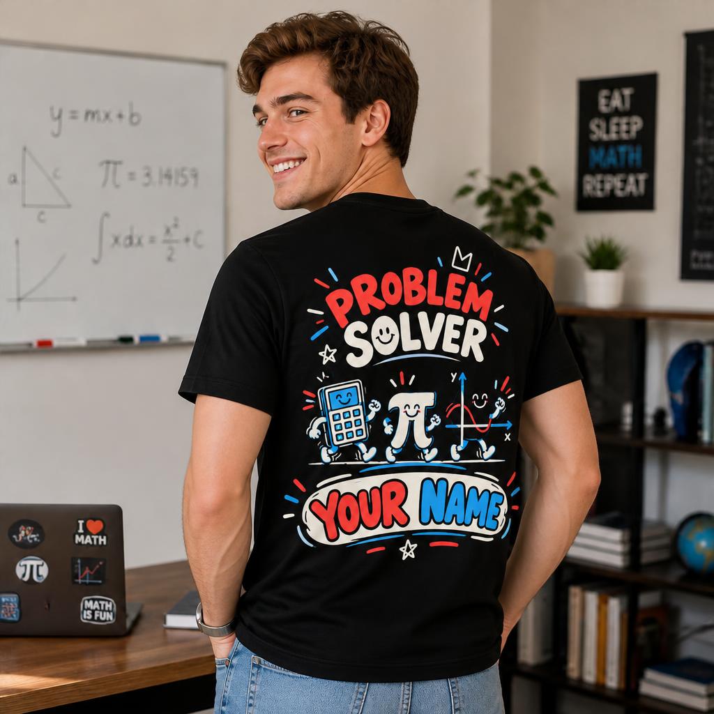 Personalized Custom Math Problem Solver Funny Math Teacher Unisex T-Shirt